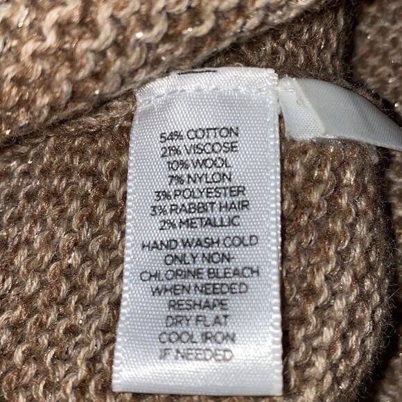 ANN TAYLOR LOFT Gold Speck Zoe Short Sleeve Knit Top-M - Picture 8 of 8